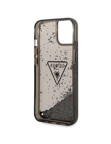 Guess Liquid Glitter Palm Collection dėklas iPhone 14 - juodas Guess Liquid Glitter Palm Collection dėklas iPhone 14 - juodas