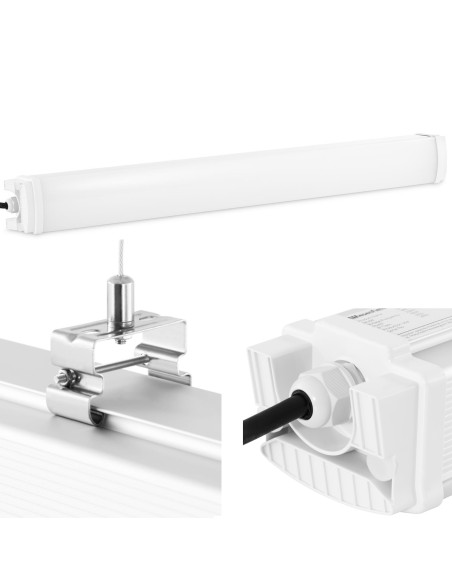 Lempos šviestuvas LED vandeniui atsparus hermetiškas sandėliavimui rūsyje IP65 4400 lm 90 cm 40 W Lempos šviestuvas LED vandeniui atsparus hermetiškas sandėliavimui rūsyje IP65 4400 lm 90 cm 40 W