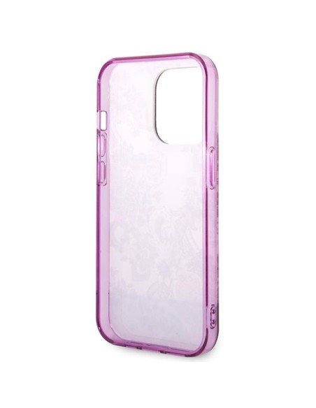 Guess Porcelain Collection dėklas, skirtas iPhone 14 Pro Max - fuksijos spalvos Guess Porcelain Collection dėklas, skirtas iPhone 14 Pro Max - fuksijos spalvos