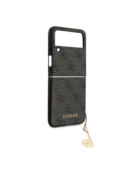 Guess GUHCZF4GF4GGR F721 Z Flip 4 pilkas / pilkas kietas dėklas 4G Charms kolekcija Guess GUHCZF4GF4GGR F721 Z Flip 4 pilkas / pilkas kietas dėklas 4G Charms kolekcija