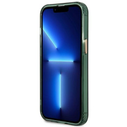 Guess Gold Outline permatomas MagSafe dėklas, skirtas iPhone 13 Pro / iPhone 13 - žalias