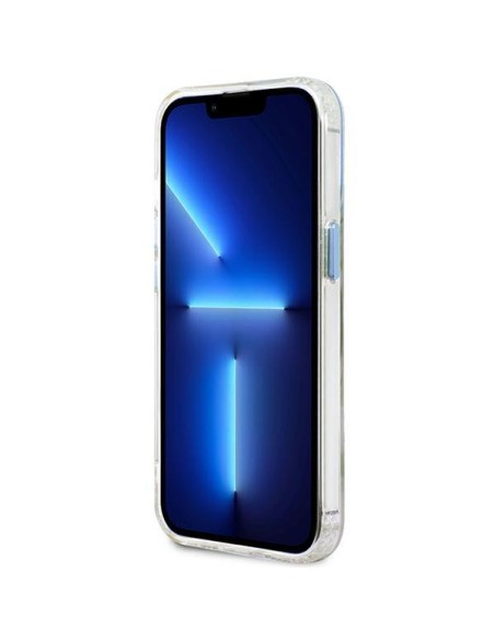 Guess Metal Outline MagSafe dėklas, skirtas iPhone 13 Pro / iPhone 13 - mėlynas Guess Metal Outline MagSafe dėklas, skirtas iPhone 13 Pro / iPhone 13 - mėlynas