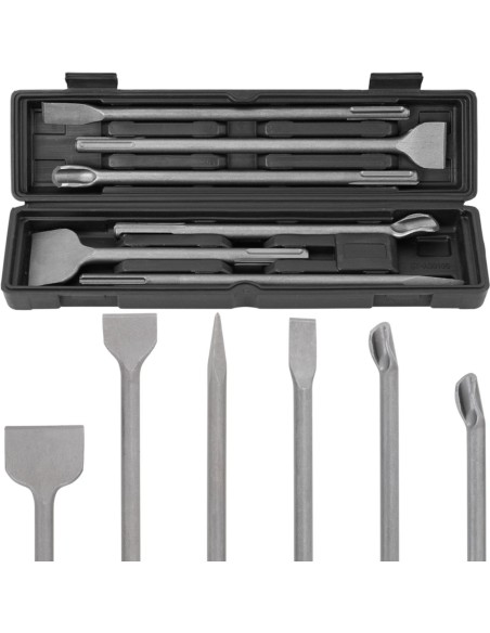 Betono kaltų komplektas SDS MAX SDS PLUS HRC50 - 6 vnt. Betono kaltų komplektas SDS MAX SDS PLUS HRC50 - 6 vnt.
