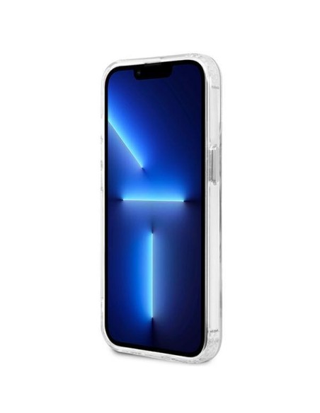 Guess Metal Outline MagSafe dėklas, skirtas iPhone 13 Pro / iPhone 13 - sidabrinis Guess Metal Outline MagSafe dėklas, skirtas iPhone 13 Pro / iPhone 13 - sidabrinis