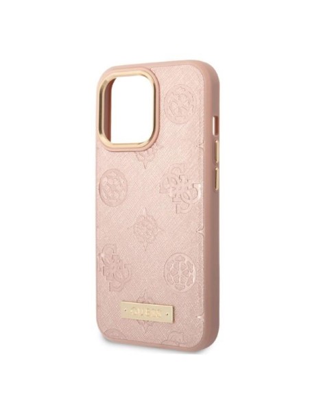 Guess Peony Logo Plate MagSafe dėklas, skirtas iPhone 13 Pro / iPhone 13 - rožinis Guess Peony Logo Plate MagSafe dėklas, skirtas iPhone 13 Pro / iPhone 13 - rožinis