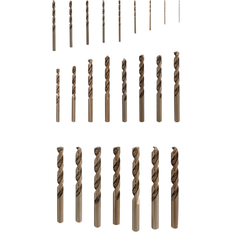 HSS-Co metalo kobalto grąžtų rinkinys Skm. 1-13mm - 25 vnt.
