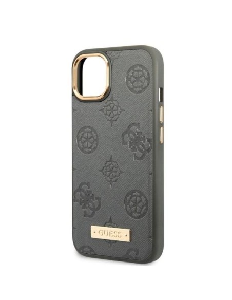 Guess Peony Logo Plate MagSafe dėklas iPhone 13 - pilkas Guess Peony Logo Plate MagSafe dėklas iPhone 13 - pilkas