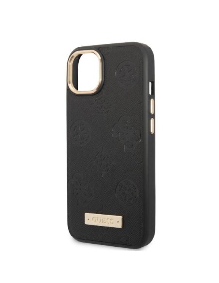 Guess Peony Logo Plate MagSafe dėklas iPhone 13 - juodas Guess Peony Logo Plate MagSafe dėklas iPhone 13 - juodas