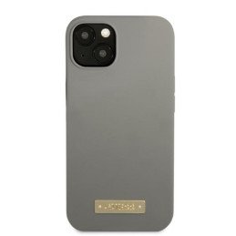 Guess Silicone Logo Plate MagSafe dėklas iPhone 13 mini - pilkas