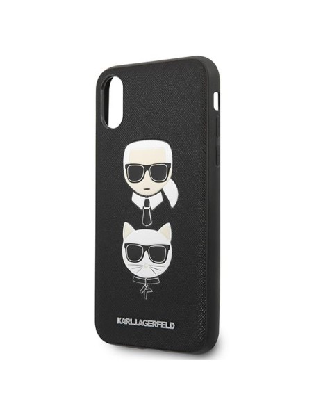 Karl Lagerfeld Saffiano Karl&Choupette Head dėklas iPhone XS Max - juodas Karl Lagerfeld Saffiano Karl&Choupette Head dėklas iPhone XS Max - juodas