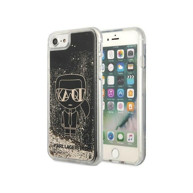 Karl Lagerfeld Liquid Glitter Gatsby dėklas, skirtas iPhone 7 / 8 / SE 2020 / SE 2022 - juodas Karl Lagerfeld Liquid Glitter Gatsby dėklas, skirtas iPhone 7 / 8 / SE 2020 / SE 2022 - juodas