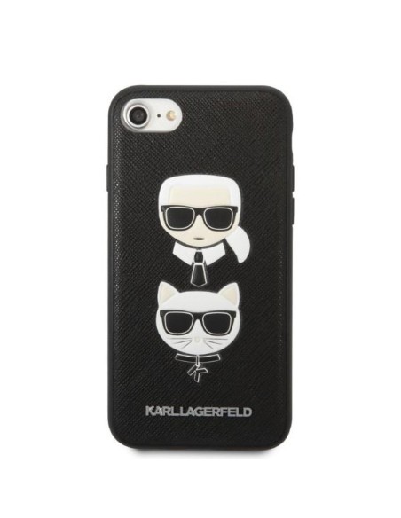 Karl Lagerfeld Saffiano Karl&Choupette galvos dėklas iPhone 7 / 8 / SE 2020 / SE 2022 - juodas Karl Lagerfeld Saffiano Karl&Choupette galvos dėklas iPhone 7 / 8 / SE 2020 / SE 2022 - juodas