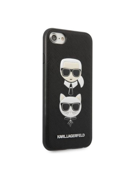 Karl Lagerfeld Saffiano Karl&Choupette galvos dėklas iPhone 7 / 8 / SE 2020 / SE 2022 - juodas Karl Lagerfeld Saffiano Karl&Choupette galvos dėklas iPhone 7 / 8 / SE 2020 / SE 2022 - juodas