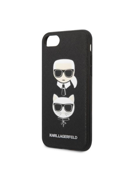 Karl Lagerfeld Saffiano Karl&Choupette galvos dėklas iPhone 7 / 8 / SE 2020 / SE 2022 - juodas Karl Lagerfeld Saffiano Karl&Choupette galvos dėklas iPhone 7 / 8 / SE 2020 / SE 2022 - juodas