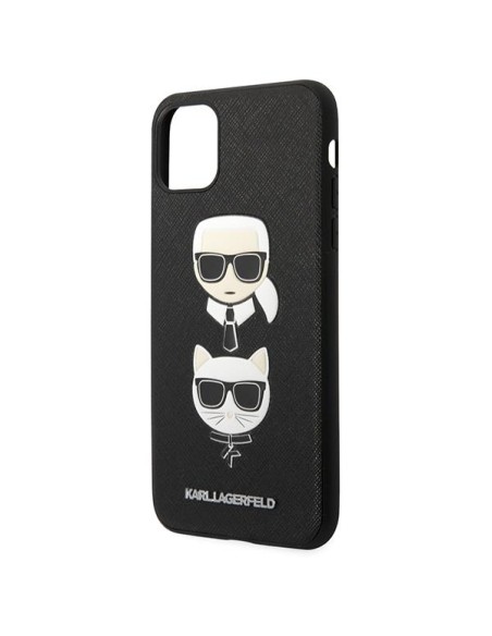 Karl Lagerfeld Saffiano Karl&Choupette Head dėklas, skirtas iPhone 11 Pro Max - juodas Karl Lagerfeld Saffiano Karl&Choupette Head dėklas, skirtas iPhone 11 Pro Max - juodas