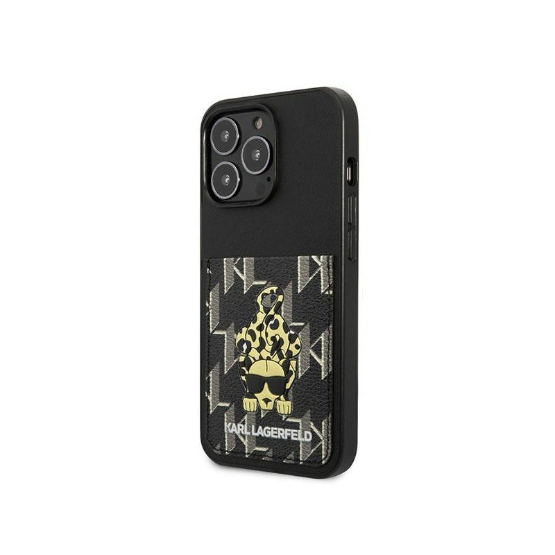 Karl Lagerfeld Karlimals Cardslot dėklas, skirtas iPhone 13 Pro / iPhone 13 - juodas
