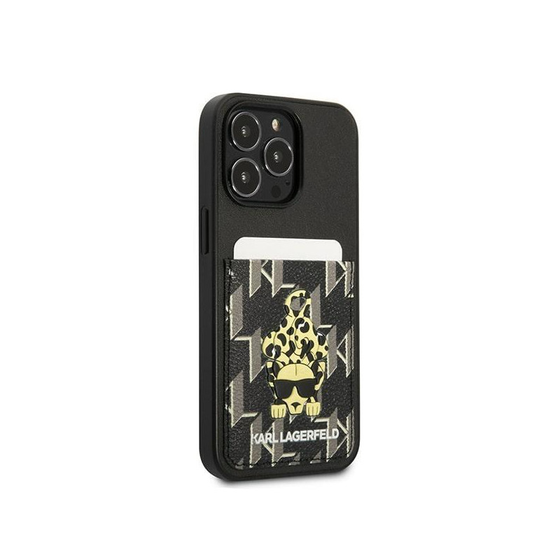 Karl Lagerfeld Karlimals Cardslot dėklas, skirtas iPhone 13 Pro / iPhone 13 - juodas