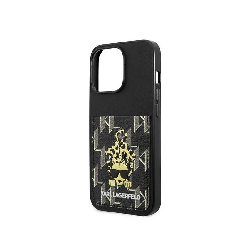 Karl Lagerfeld Karlimals Cardslot dėklas, skirtas iPhone 13 Pro / iPhone 13 - juodas
