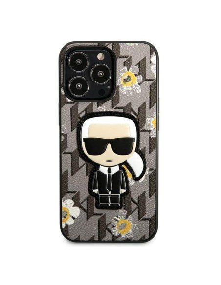 Karl Lagerfeld Flower Ikonik Karl dėklas iPhone 13 Pro / iPhone 13 - pilkas