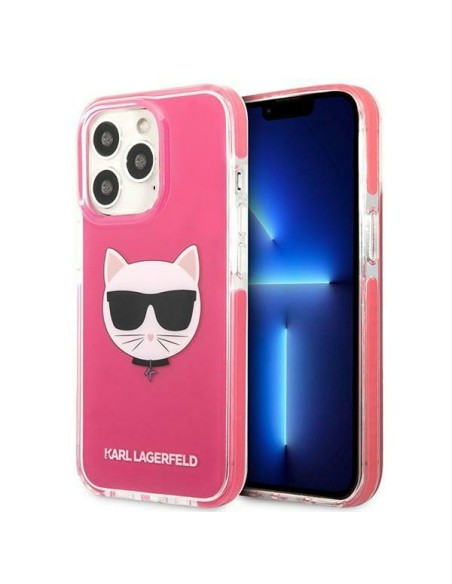 Karl Lagerfeld Choupette Head dėklas, skirtas iPhone 13 Pro / iPhone 13 - fuksija Karl Lagerfeld Choupette Head dėklas, skirtas iPhone 13 Pro / iPhone 13 - fuksija