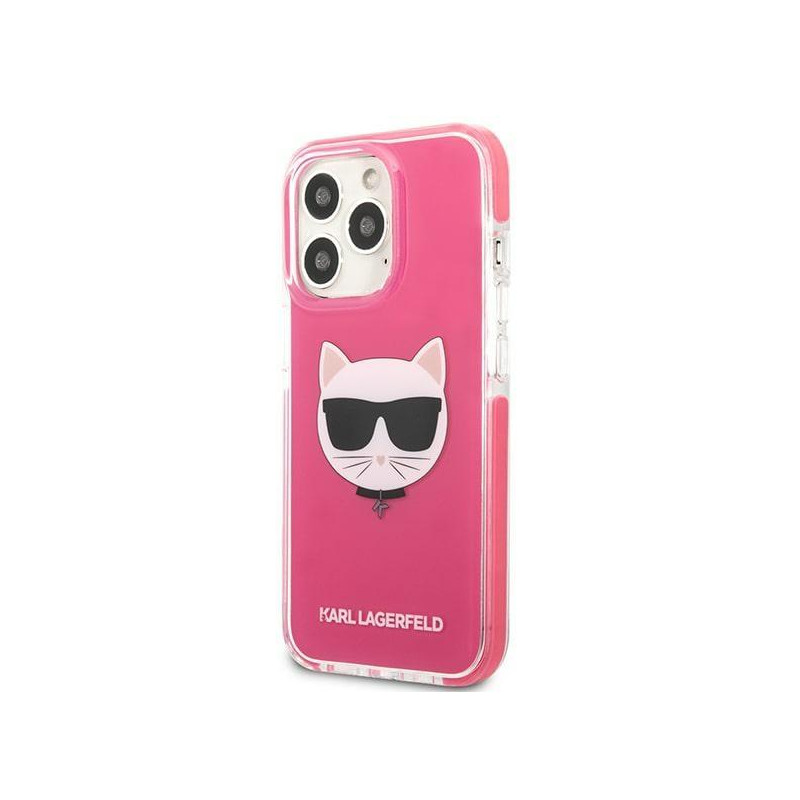Karl Lagerfeld Choupette Head dėklas, skirtas iPhone 13 Pro / iPhone 13 - fuksija