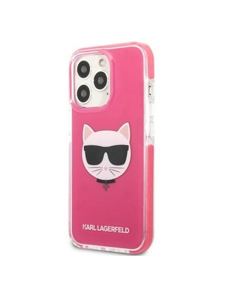 Karl Lagerfeld Choupette Head dėklas, skirtas iPhone 13 Pro / iPhone 13 - fuksija Karl Lagerfeld Choupette Head dėklas, skirtas iPhone 13 Pro / iPhone 13 - fuksija