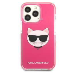 Karl Lagerfeld Choupette Head dėklas, skirtas iPhone 13 Pro / iPhone 13 - fuksija