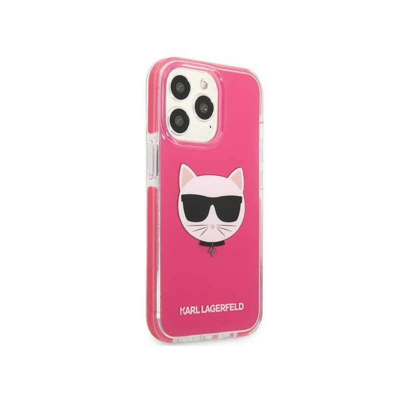 Karl Lagerfeld Choupette Head dėklas, skirtas iPhone 13 Pro / iPhone 13 - fuksija