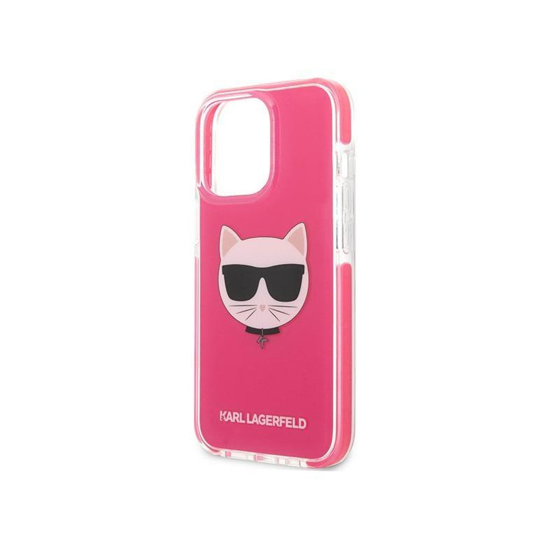 Karl Lagerfeld Choupette Head dėklas, skirtas iPhone 13 Pro / iPhone 13 - fuksija