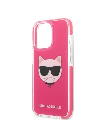 Karl Lagerfeld Choupette Head dėklas, skirtas iPhone 13 Pro / iPhone 13 - fuksija Karl Lagerfeld Choupette Head dėklas, skirtas iPhone 13 Pro / iPhone 13 - fuksija