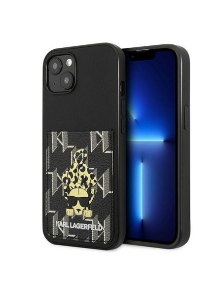 Karl Lagerfeld Karlimals Cardslot dėklas iPhone 13 - juodas Karl Lagerfeld Karlimals Cardslot dėklas iPhone 13 - juodas