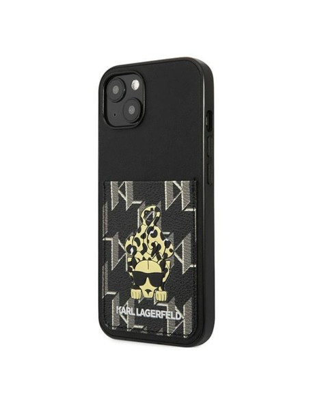 Karl Lagerfeld Karlimals Cardslot dėklas iPhone 13 - juodas Karl Lagerfeld Karlimals Cardslot dėklas iPhone 13 - juodas