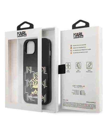 Karl Lagerfeld Karlimals Cardslot dėklas iPhone 13 - juodas Karl Lagerfeld Karlimals Cardslot dėklas iPhone 13 - juodas