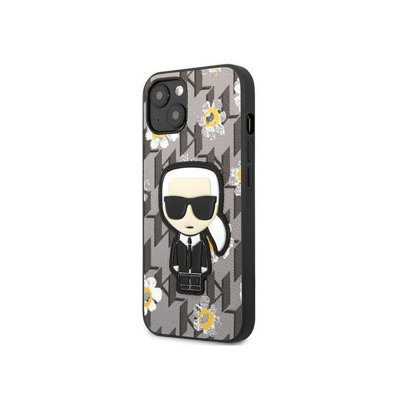 Karl Lagerfeld Flower Ikonik Karl dėklas iPhone 13 - pilkas