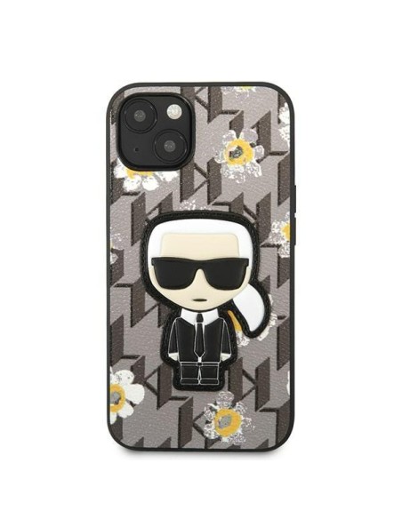 Karl Lagerfeld Flower Ikonik Karl dėklas iPhone 13 - pilkas Karl Lagerfeld Flower Ikonik Karl dėklas iPhone 13 - pilkas
