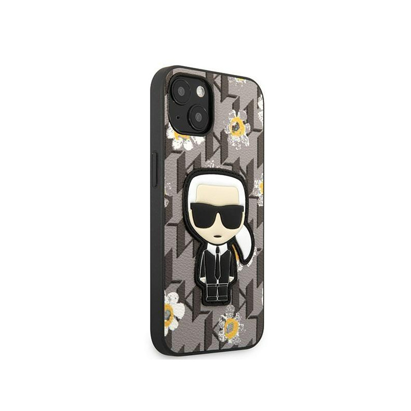 Karl Lagerfeld Flower Ikonik Karl dėklas iPhone 13 - pilkas