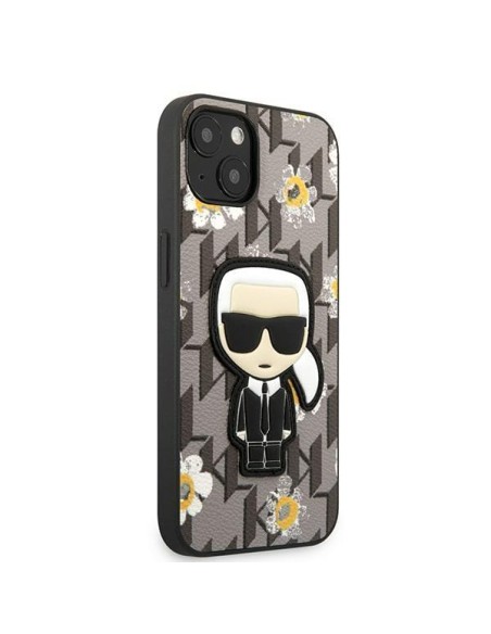 Karl Lagerfeld Flower Ikonik Karl dėklas iPhone 13 - pilkas Karl Lagerfeld Flower Ikonik Karl dėklas iPhone 13 - pilkas