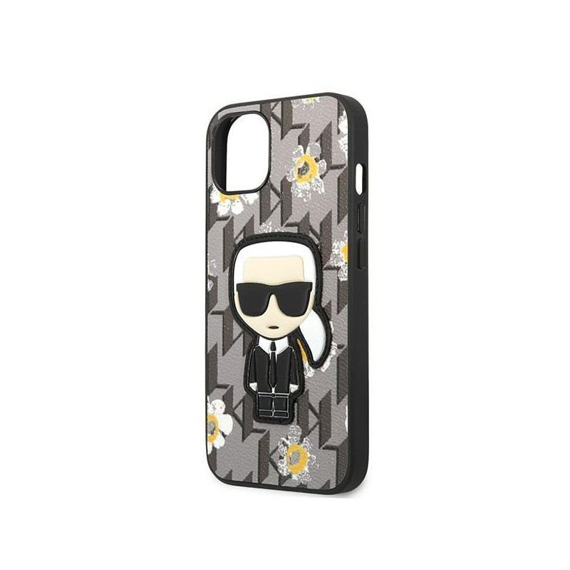 Karl Lagerfeld Flower Ikonik Karl dėklas iPhone 13 - pilkas