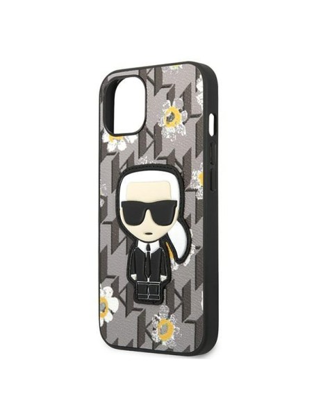 Karl Lagerfeld Flower Ikonik Karl dėklas iPhone 13 - pilkas Karl Lagerfeld Flower Ikonik Karl dėklas iPhone 13 - pilkas