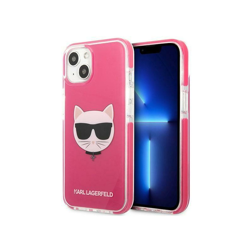 Karl Lagerfeld Choupette Head dėklas iPhone 13 - fuksija