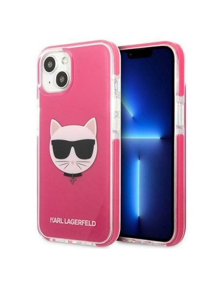 Karl Lagerfeld Choupette Head dėklas iPhone 13 - fuksija Karl Lagerfeld Choupette Head dėklas iPhone 13 - fuksija