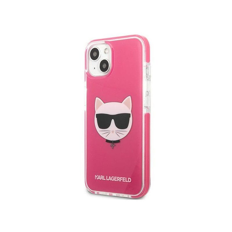 Karl Lagerfeld Choupette Head dėklas iPhone 13 - fuksija
