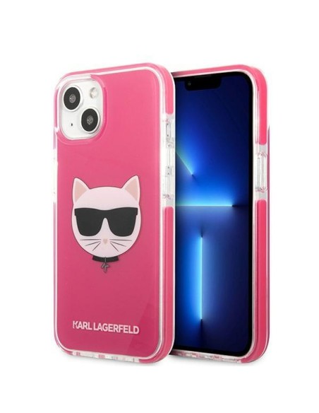 Karl Lagerfeld Choupette Head dėklas iPhone 13 mini - fuksija Karl Lagerfeld Choupette Head dėklas iPhone 13 mini - fuksija