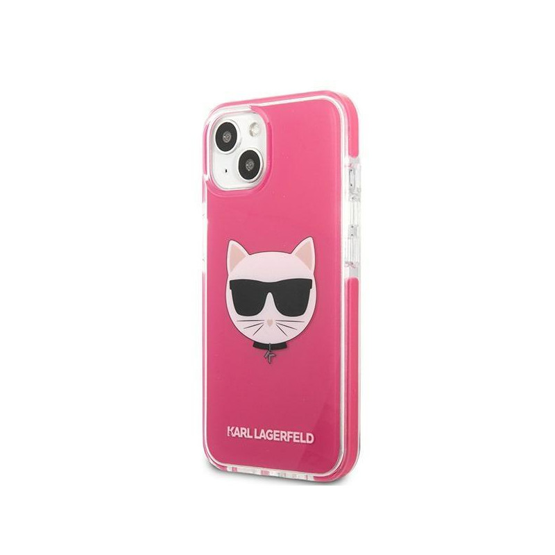 Karl Lagerfeld Choupette Head dėklas iPhone 13 mini - fuksija