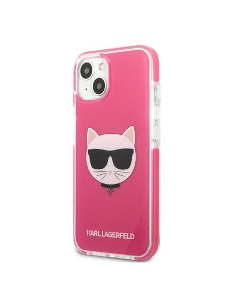 Karl Lagerfeld Choupette Head dėklas iPhone 13 mini - fuksija Karl Lagerfeld Choupette Head dėklas iPhone 13 mini - fuksija