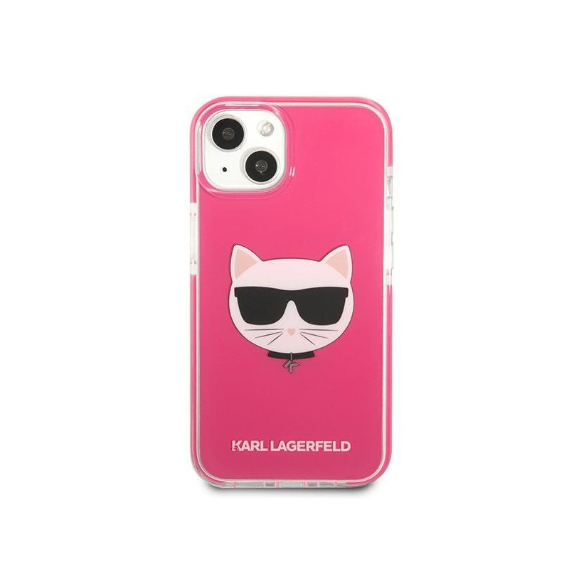 Karl Lagerfeld Choupette Head dėklas iPhone 13 mini - fuksija