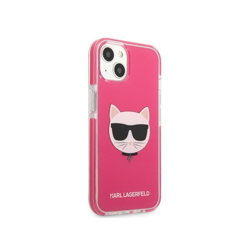 Karl Lagerfeld Choupette Head dėklas iPhone 13 mini - fuksija