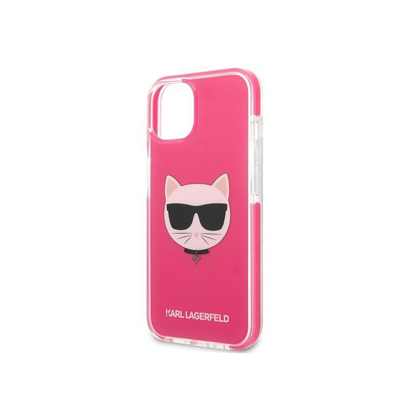Karl Lagerfeld Choupette Head dėklas iPhone 13 mini - fuksija