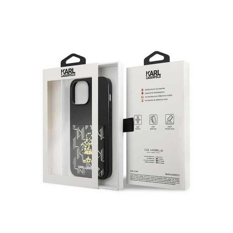 Karl Lagerfeld Karlimals Cardslot dėklas, skirtas iPhone 13 Pro Max - juodas