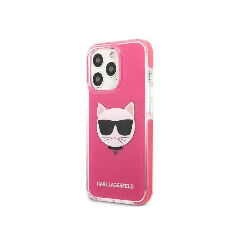 Karl Lagerfeld Choupette Head dėklas, skirtas iPhone 13 Pro Max - fuksijos spalvos